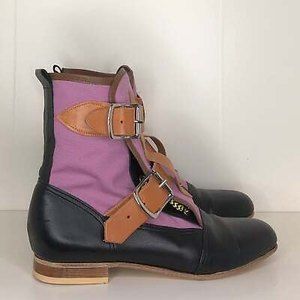 Vivienne Westwood Worlds End Gold Label Lilac Canvas Seditionary Boots